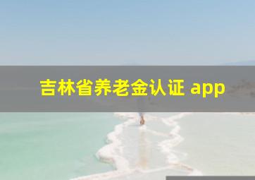 吉林省养老金认证 app